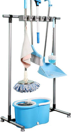 Broom Mop Holder Floor-Mounted mop Rack Cleaning Tool storage for laundry room closet organizer (6racks) by QTJH