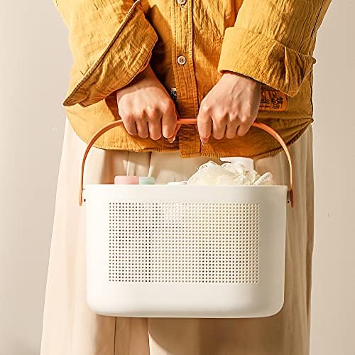 Plastic Portable Shower Caddy Basket, Storage Organizer, Yellow, 2 Pack - Image 2