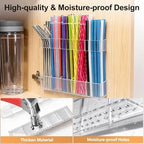 9.5” Large Acrylic Straw Holder for Cabinet Door, Adjustable Two-Part - Image 5