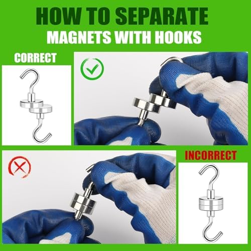 MIKEDE Magnetic Hooks 170lbs Strong Magnets Hook 18 Pack - Image 5