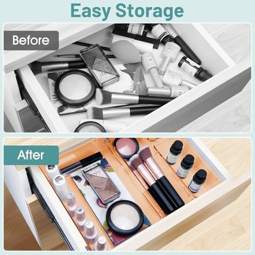 25 PCS Plastic Drawer Organizer Set, Makeup Organizers and Storage Bins - Image 4