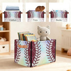 Baseball Storage Basket Toy Storage Bins Collapsible Cube Organizer - Image 7