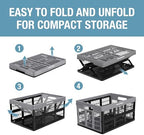 CleverMade Collapsible Utility Crate (Recycled) - 45L - Stone (3PK) - Image 5