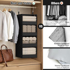 GRANNY SAYS 4-Shelf Hanging Organizer, Wall Mount, Fabric, 1-Pack | 44 lb Capacity, No-Sag Support, Keeps Clothes Neat, Folds Flat, Fits RV, Dorm & Small Closets - Image 3