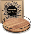 12" Acacia Wood Lazy Susan,360° Lazy Susan for Countertop or Dining Table by TOMOAZA