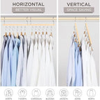 MORALVE Space Saving Hangers for Closet – 4 Pack European Beechwood 6-Tier Shirt Organizer with 360° Swivel Hook – Collapsible Clothes Hanger for Closet Organization (Hangers Not Included) - Image 4