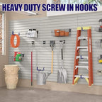 Garage Hooks Heavy Duty, 12-Pack Mixed Utility Garage Hooks, Wall Mounted Steel Tool Hangers for Garage Wall Organizer, Hold Ladders Tools Bikes (Blue, 6 Type & 12 Pack) - Image 5