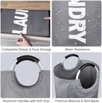 Large Laundry Basket, Laundry Hamper Bag with Handles, 95L Dark Grey - Image 4