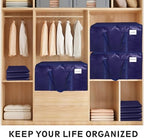 4 Pack-Extra Large Heavy Duty Moving Bags - Waterproof Storage Totes with Handles & Zippers, Foldable for College Dorm, Storage (Dark Blue) - Image 5