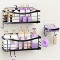 ODesign 3 Pack Adhesive Shower Caddy,Stainless Steel Shower Shelves,Black by ODesign
