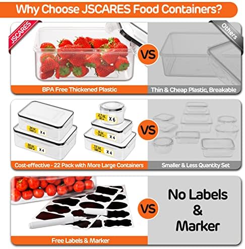 44 PCS Airtight Food Storage Container with Lid (22 Lids & 22 Containers) - Image 3