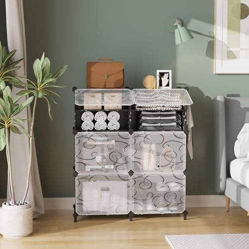 AWTATOS 6 Tier Shoe Rack Organizer, Shoe Storage Cabinet with Door, Black - Image 5