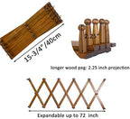 WEBI Accordion Wall Hanger,Expandable Wooden Hat Rack for Wall Mounted Coat Rack,Accordion Hat Hooks Holder for Baseball Caps,17 Peg,Walnut Color - Image 5