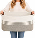Laundry Hamper with Handles, 72L Rope Laundry Basket, Brown by AINUOQI