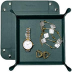 UnionBasic Small Valet Tray, Jewelry Tray for Rings Watches Earrings, Entryway Catchall Caddy for Coins Keys Change, Nightstand Bedside Valet Holder, Trays for Electronic Gadgets, Lychee Dark Ivy by UnionBasic