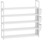 VILICK Shoe Rack for Closet Shoe Organizer Space Saver Storage for 20-25 Pair Shoe Shelf with Hook and Side Pocket Free Standing 5 Tier Shoe Rack Organizer for Entryway,Small Spaces, White - Image 8