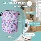 Watercolor Dragonfly Laundry Basket Oxford Cloth Foldable Hamper18.9x16.5In - Image 2