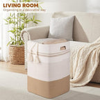 96L Extra Large Cotton Rope Laundry Basket for Bedroom & Laundry Room, Tall Clothes Hamper with Sturdy Handles, Neutral Storage Bin Capable of Holding Blankets and Toys - Image 5