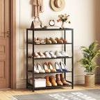 Yusong Shoe Rack Organizer, 5 Tier Industrial Shoe Storage Shelf for Closet Entryway, Narrow Sturdy Metal Shoe Shelves, Black - Image 2