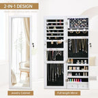 Jewelry Armoire Door Wall Mounted Mirror with Storage And Drawers - Image 3