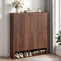 IRONCK Fluted Shoe Storage Cabinet, Walnut by IRONCK