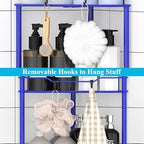 HuggieGems Metal Floor Standing Corner Shower Caddy, Dark Blue, 4 Tier - Image 6