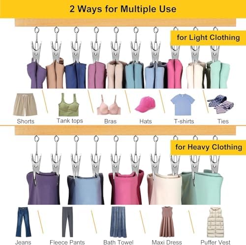 Legging Organizer for Closet, Pants Hangers with Clips | Holds 20 Leggings, Jeans, Hats, Shorts, Socks, 360° Rotating Space Saving Hanging Clothes Organizer and Storage 2Pcs - Image 5