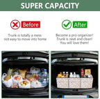 Trunk Organizer Collapsible Car Organizer with Handle Car Storage Box Bin for Groceries SUV Utility Tote Bag Portable Vehicle Container White Rainbow Cloud Playful - Image 4