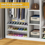 2 Pack Expandable Shoe Rack Organizer for Closet, White Shoe Storage Shelf - Image 6