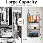 Hanging Closet Organizers and Storage, 6 Tier Closet Shelf Clothes Organizer with 2 S-Hooks, Multi-Functional Iron Wire Baskets, for Clothing, Sweaters, Handbags, Hat, Canned - Image 5