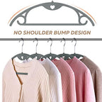 Plastic Hangers Grey Clothes Hanger 50 Pack | No Shoulder Bumps, 360°Swivel Hook, Thin, Space Saving for Closet, Fit for Suits Pants Heavy Duty Adult Coat Shirt Dress - Image 3