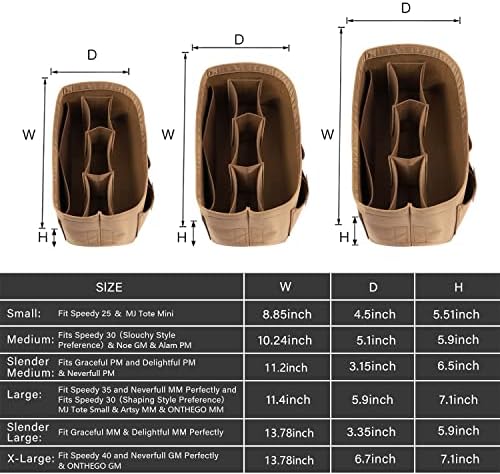 ZTUJO Purse Organizer Insert, Felt Bag Organizer For Handbag Purse Organizer,13 Colors, 6 Size (X-Large, Silky Brown) - Image 2