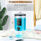 1 Glass Laundry Detergent Dispenser with Black Bamboo Lid - 120 Oz Liquid Detergent, Laundry Soap & Fabric Softener Dispenser for Laundry Room Organization and Storage with 1 Cups & 4 Labels - Image 3