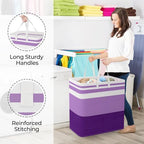 StorageRight Laundry Basket Hamper, 100L Collapsible Clothes Storage, Purple - Image 4