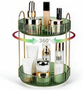 360 Rotating Makeup Organizer, 2 Tier Lazy Susan Bathroom Counter Organizer, Skincare Organizers, Spinning Perfume Organizer & Vanity Organizer Countertop (Gem Green, 2 Tier) by Niluks