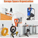 AOBEN 24PCS Garage Hooks, Heavy Duty Double Garage Hanger Organizer Wall Mount Iron Anti-Slip Garage Storage Hooks for Ladder, Power Tool,Bike,Ropes（23 Hooks & 1 hoder Strap-Orange - Image 2