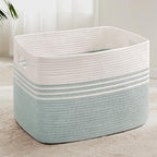 100L Extra Large Woven Laundry Basket Hamper with Handles, Green by SunNewt