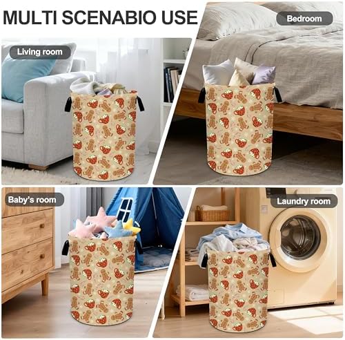 Christmas Candy Laundry Basket Storage Bin Foldable Laundry Hamper Clothes Storage Bucket Organizer 19.6x15.7 Inch For Laundry Room/Bedroom/Bathroom - Image 6