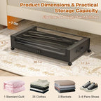 Under Bed Storage with Wheels,XXL 60L Under Bed Storage Containers with Clear Lids, Rolling Under Bed Metal Drawer for Clothes, Shoes,Toys (Black, 2 Pack) - Image 2