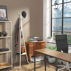 Simple Houseware Freestanding Coat Rack with Shelf, 9 hooks, White - Image 4