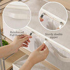 Underbed Storage Basket with PP Panel,31.4x15.7x5.9in,Beige,3 Pack - Image 5