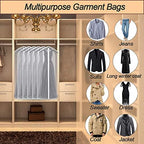 Suit Bags for Closet Storage Garment Bag 24''X40'' Clear Garment Bags for Hanging Clothes (Set of 6) Plastic Waterproof Suit Cover Bag with Zipper for Coats, Jackets, Shirts - Image 6