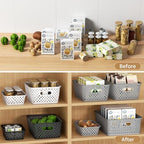 MaxGear 3 Pack Plastic Storage Baskets, Medium, White - Image 4