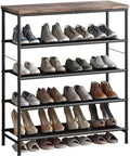 INGIORDAR 5 Tier Shoe Rack Storage Organizer Shelf Top with MDF Board by INGIORDAR