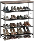 INGIORDAR 5 Tier Shoe Rack Storage Organizer Shelf Top with MDF Board by INGIORDAR