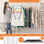 3 Pack Pants-Hangers-Space-Saving, 6 Tier-Closet-Organizers-and-Storage | Skirt Hangers with Clips, Closet-Organizer-Clothes-Organization Jeans Scarf Hangers,College-Dorm-Room-Essentials Decor - Image 3