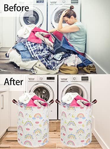 ESSME Rainbow laundry basket,Collapsible Laundry Hamper with Waterproof PE Coating Hamper Nursery Hamper for Room Decor, storage,Gift Basket.(Rainbow) - Image 4