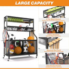 Ultrawall Sports Equipment Organizer, Golf Bag Stand w/Ski & Ball Storage - Image 3