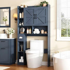 Vabches Over The Toilet Storage Cabinet with 2 Barn Doors, Blue - Image 5
