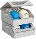 AOODA 2 PCS Sturdy Hat Storage for Baseball Caps, Holds up to 48 Caps Clear Hat Organizer for Closet, Bedroom, Wide Hat Box with Cardboard (Grey) by AOODA